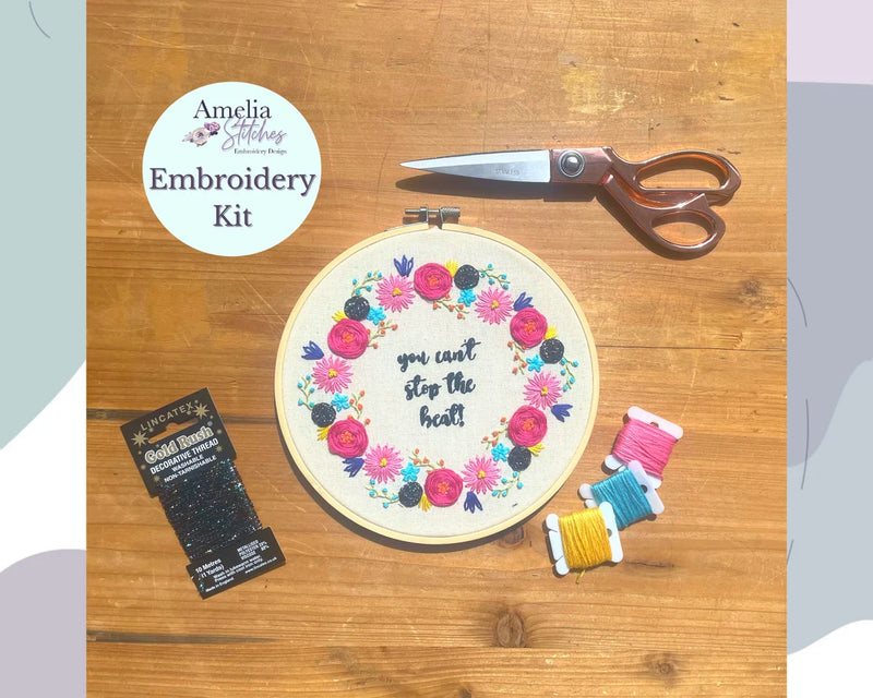 Hairspray Inspired Embroidery Kit - "You can't stop the beat!" by Amelia Stitches