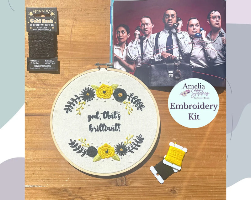 Operation Mincemeat Inspired Embroidery Kit - "God, That's Brilliant!" by Amelia Stitches