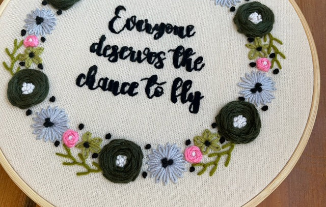 Wicked Inspired Embroidery Kit - "Everyone Deserves The Chance To Fly" by Amelia Stitches