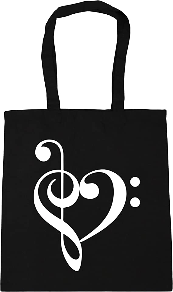 Treble and Bass Clef Heart - Tote Bag