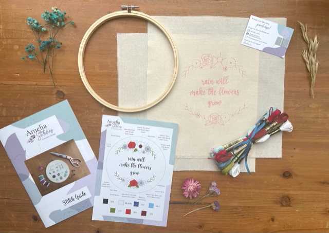 Les Miserables Inspired Embroidery Kit - "Rain Will Make The Flowers Grow” by Amelia Stitches