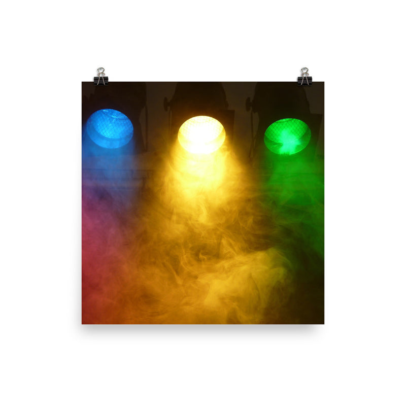 Coloured Lights in Smoke - Poster
