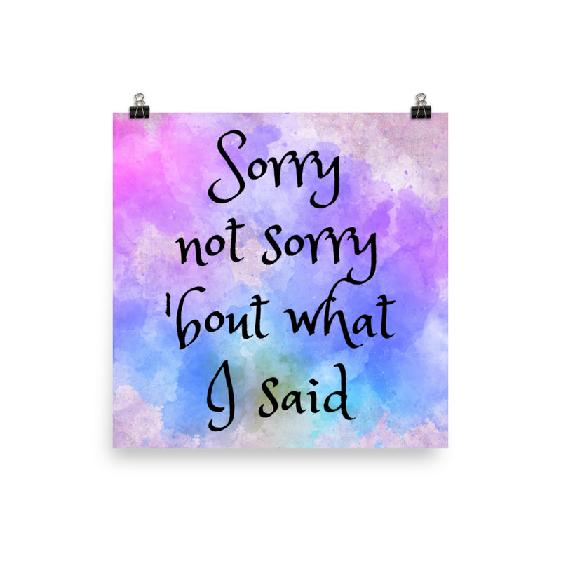 Sorry Not Sorry - Poster
