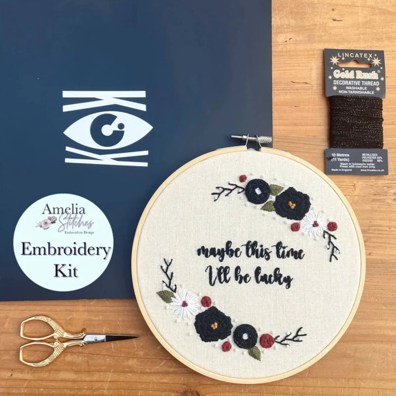 Cabaret Inspired Embroidery Kit - "Maybe this time, I'll be lucky" by Amelia Stitches