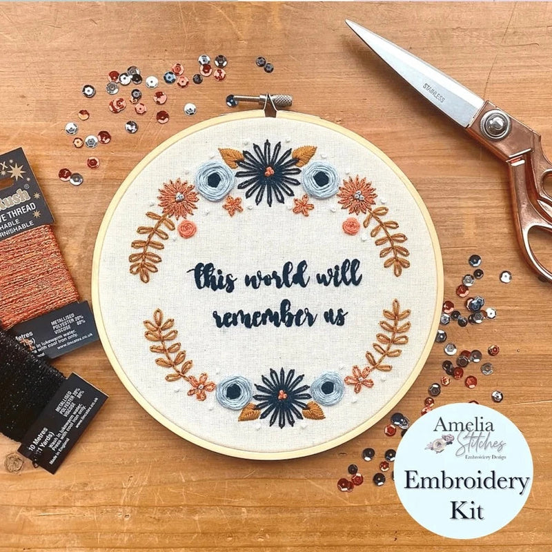 Bonnie and Clyde Musical Inspired Embroidery Kit - "This World Will Remember Us" by Amelia Stitches