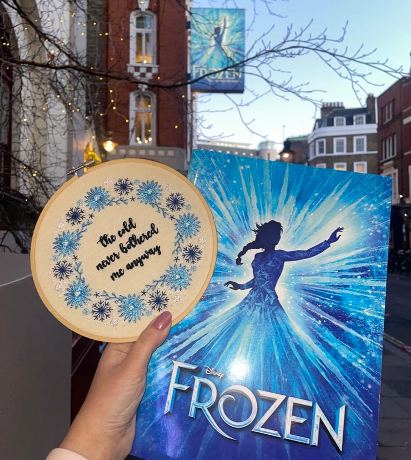 Frozen Inspired Embroidery Kit - "The Cold Never Bothered Me Anyway" by Amelia Stitches