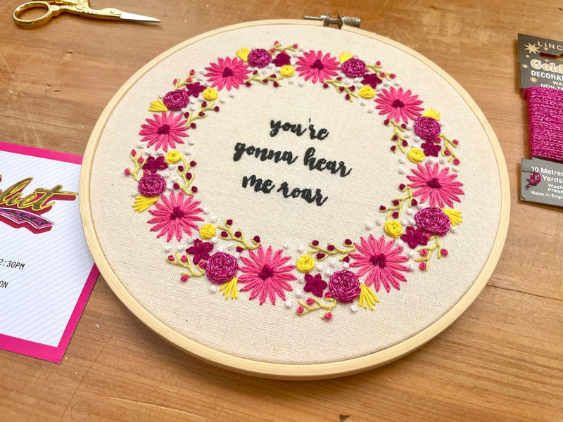 & Juliet Inspired Embroidery Kit - "You’re Gonna Hear Me Roar" by Amelia Stitches