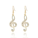 Music Note Crystal Earrings