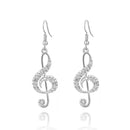 Music Note Crystal Earrings