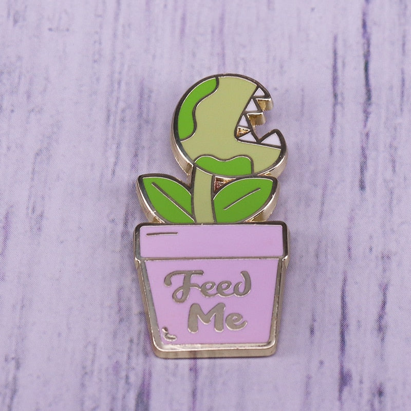 Feed Me Flowerpot - Enamel Pin