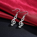 Silver Treble Clef Earrings