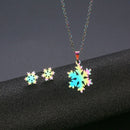 Snowflake - Pendant Necklace and Earrings