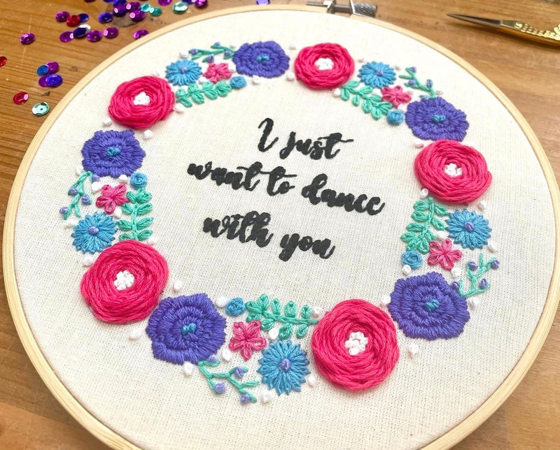 The Prom Inspired Embroidery Kit - "I Just Want to Dance With You" by Amelia Stitches